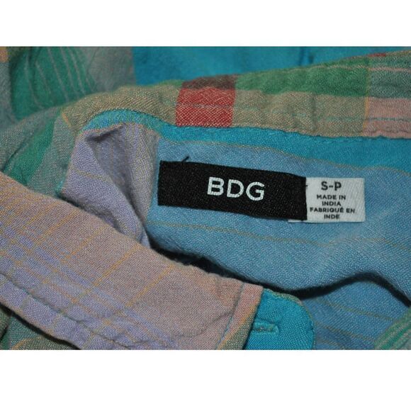 Urban Outfitters BDG Blue Purple Plaid Cropped Top - S - Picture 5 of 5